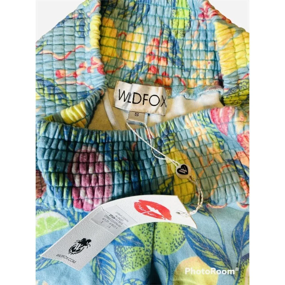 WILDFOX Ali Lounge Shorts Citrus Cocktail Size Small Soft NEW with TAGS - Picture 2 of 5